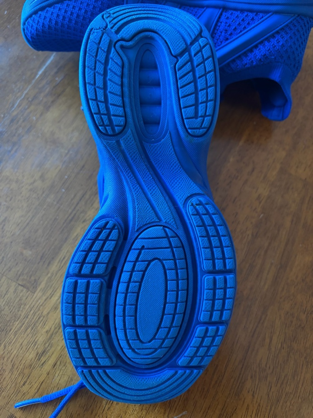 Bright Electric Blue Knit Lace-Up Sneakers - Picture 5 of 10